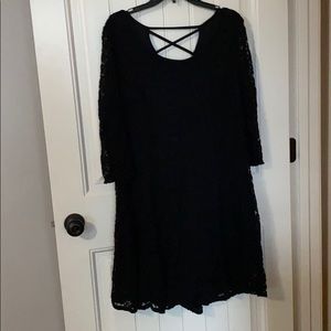 Black Dress with lace sleeves